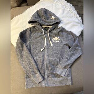 Roots Heathered Gray Zip Up Hoodie
